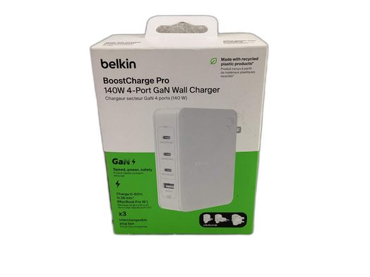 cargador belkin boostcharge pro 140w 4-port gan wall charger