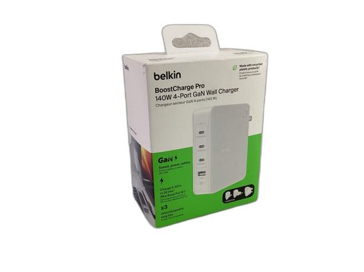 cargador belkin boostcharge pro 140w 4-port gan wall charger
