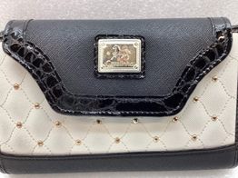 cartera de marca cavalinho carteira preta verniz croco