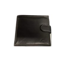 cartera katana carteira de couro preta com fecho