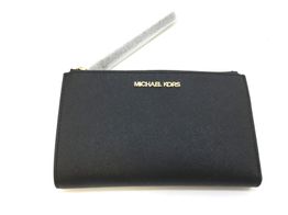 cartera de marca michael kors double zip gold