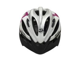 casco ciclismo spiuk morado y blanco