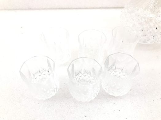 cerâmica gama alta cristal darques conjuton garrafa e copos shot