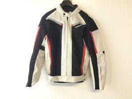 chaqueta motorista herobiker blanca y negra