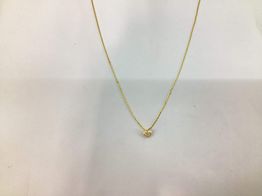 colar ouro 18k com pedra con diamante de laboratorio 20cm 