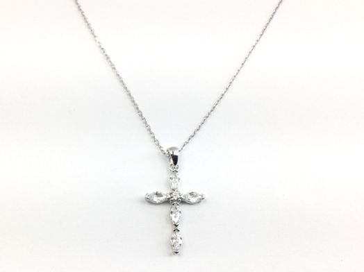 colar prata 925mm com pedra con circonita 19 5cm 