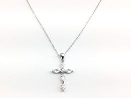 colar prata 925mm com pedra con circonita 19 5cm 