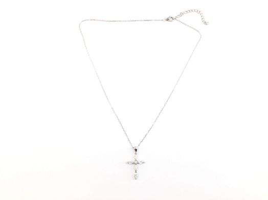 colar prata 925mm com pedra con circonita 19 5cm 