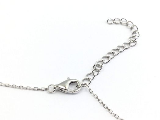 colar prata 925mm com pedra con circonita 19 5cm 