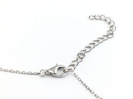 colar prata 925mm com pedra con circonita 19 5cm 