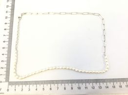 colar prata 925mm com pedra con perla 22cm 