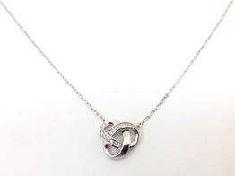 colar prata 925mm com pedra con circonita 19 5cm 