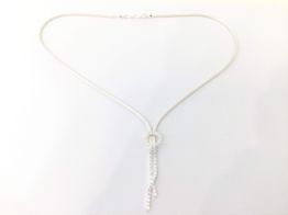 colar prata 925mm com pedra con circonita 23cm 