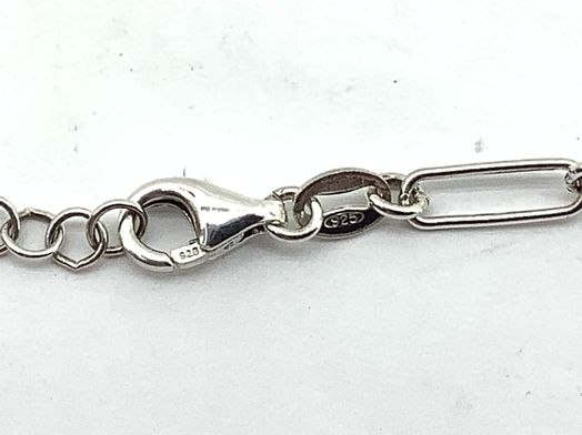 colar prata 925mm com pedra con perla 22cm 