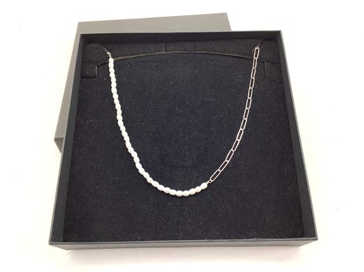 colar prata 925mm com pedra con perla 22cm 