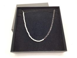 colar prata 925mm com pedra con perla 22cm 