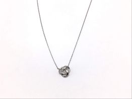 colar prata 925mm com pedra con circonita 19 5cm 