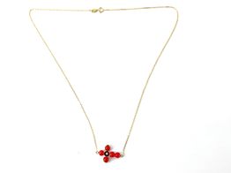 colar ouro 18k com pedra con outros 22cm 