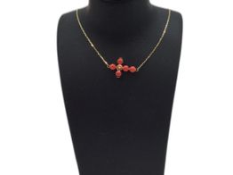 colar ouro 18k com pedra 22cm 