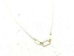 colar ouro 18k com pedra con circonita 22cm 
