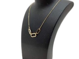 colar ouro 18k com pedra con circonita 22cm 