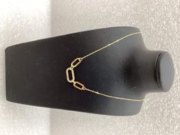 colar ouro 18k com pedra con circonita 22cm 