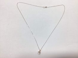 colar ouro 18k com pedra con diamante de laboratorio 22cm 