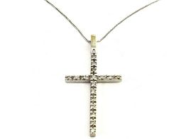 colar ouro 19k com pedra con diamante 22cm 