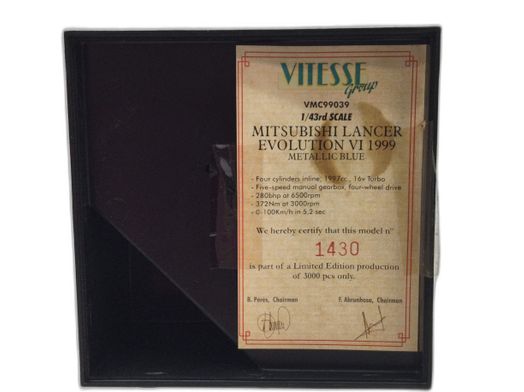 colecionismo desportivo vitesse group mitsubishi lancer evolution vi 1999