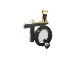 colgante oro 18k con circonita 
