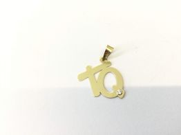 colgante oro 18k con circonita 