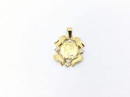 colgante oro 18k con circonita 