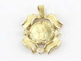 colgante oro 18k con circonita 