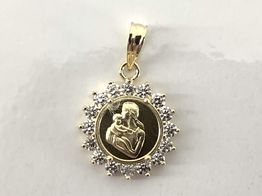 pendente ouro 18k com pedra con circonita 