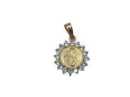 colgante oro 18k con circonita 