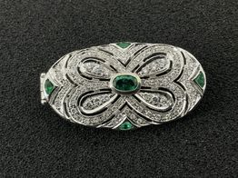 colgante oro 18k con diamante,esmeralda 