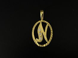 colgante oro 18k con circonita 