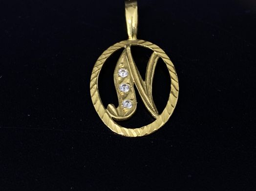 colgante oro 18k con circonita 