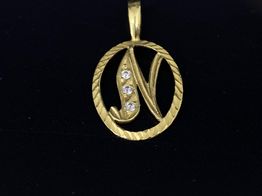 colgante oro 18k con circonita 
