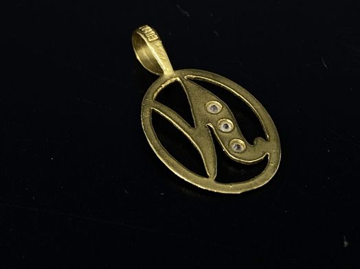 colgante oro 18k con circonita 