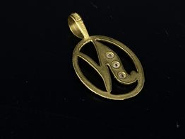 colgante oro 18k con circonita 