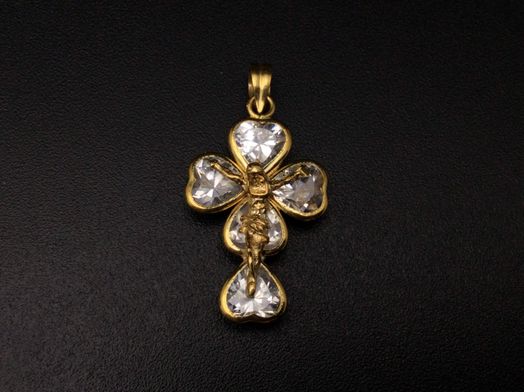 colgante oro 18k con circonita 