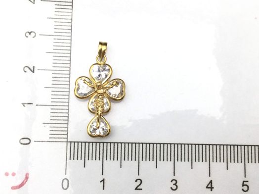 colgante oro 18k con circonita 