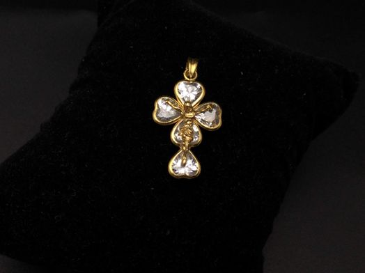 colgante oro 18k con circonita 