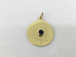 colgante oro 18k con zafiro 