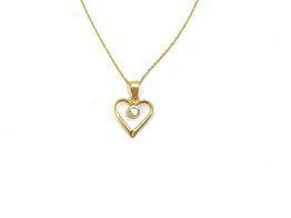 pendente ouro 18k con circonita 