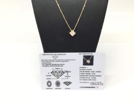 collar oro 18k con diamante de laboratorio 19.5cm 