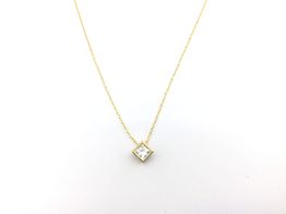 collar oro 18k con diamante de laboratorio 19.5cm 