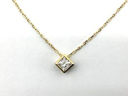 collar oro 18k con diamante de laboratorio 19.5cm 