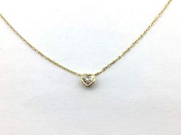 collar oro 18k con diamante de laboratorio 20cm 